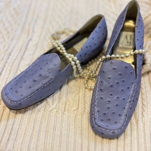 Leather Ostrich Loafers